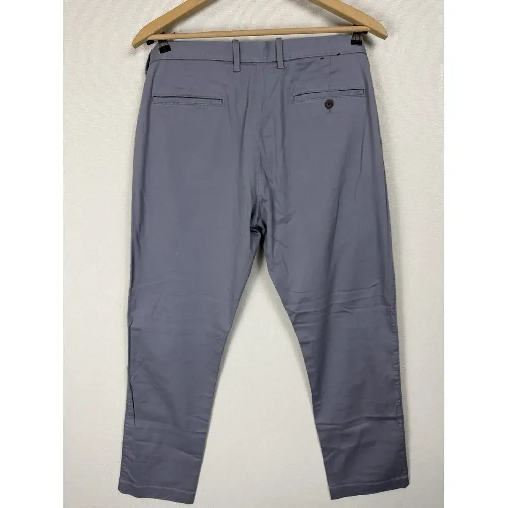 J Crew Mens Pants 33x32‎ Straight Gray Flex Chino Stretch Pockets Casual Cotton
